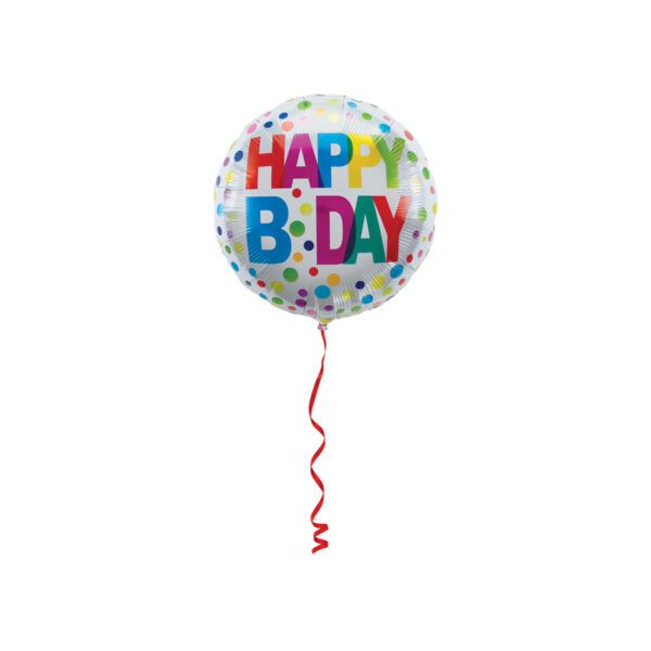 Folienballon mit Punkten Happy Birthday