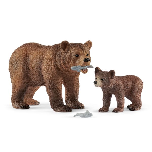 Schleich Grizzlybär-Mutter mit Jungem 42473