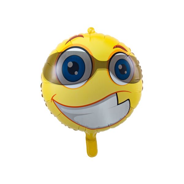 Folienballon Emoticon Cool gelb