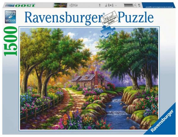 Puzzle 1500 Teile Cottage am Fluss 017.109