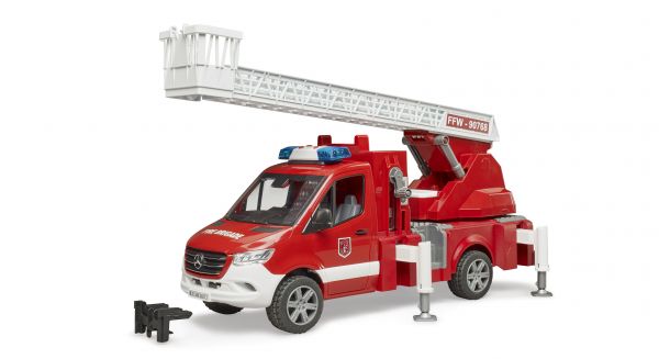 Bruder 02673 MB Sprinter Feuerwehr mit Drehleiter Light + Sound Mod