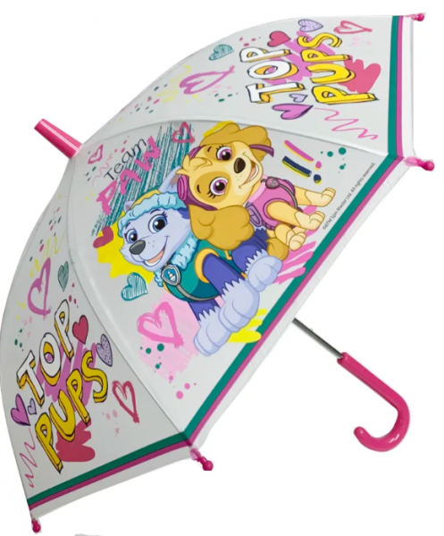 Paw Patrol Regenschirm pink durchsichtig