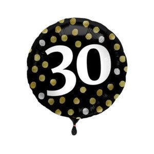 Folienballon 30 Jahre Glossy Black