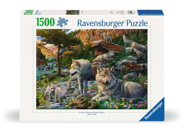 Puzzle 1500 Teile Wolfsrudel im Frühlingserwachen 00.719