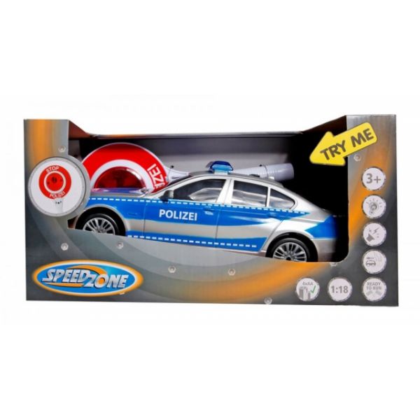 Speed Zone Polizeiauto mit Polizeikelle