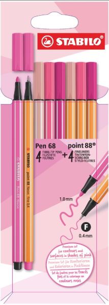 Stabilo Point 88 & Pen 68 Shades of pink 8er