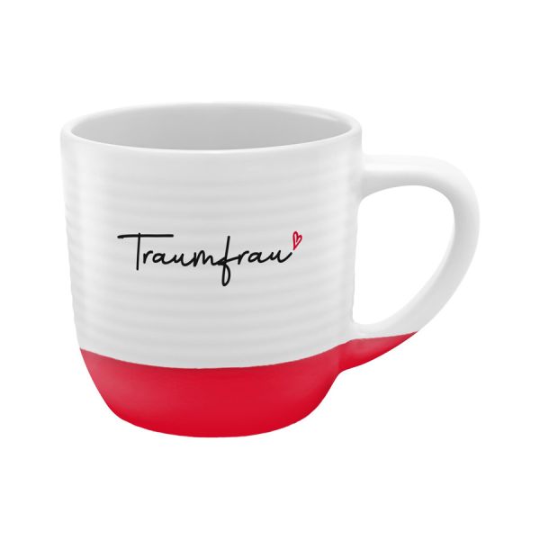 Tasse rund Rillen Traumfrau