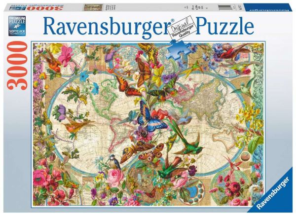 Puzzle 3000 Teile Weltkarte mit Schmetterlingen 017.117
