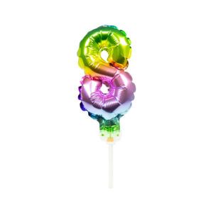 Folienballon Zahl 8 Tortendeko rainbow