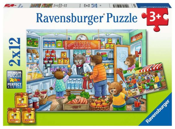 Ravensburger Puzzle Komm wir gehen einkaufen 2x12 Teile 05.076