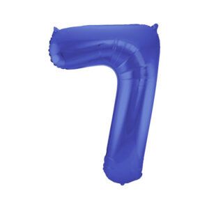 Folienballon Zahl 7 blau metallic matt