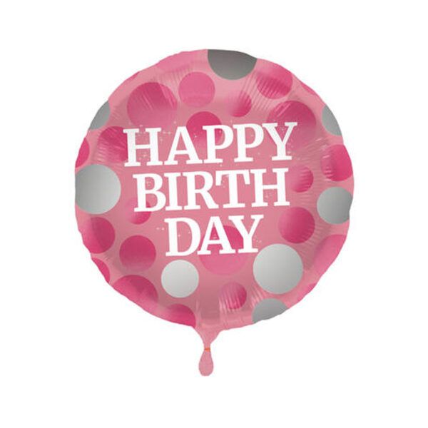 Folienballon Happy Birthday Glossy Pink