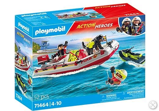 PLAYMOBIL Feuerwehrboot mit Aqua Scooter 71464