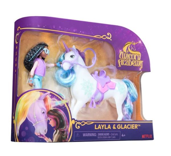 Unicorn Acaddemy Layla & Glacier Small Doll & Unicorn