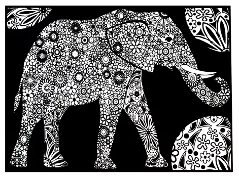 TataRuga Samtbild zum Ausmalen A3 Elefant