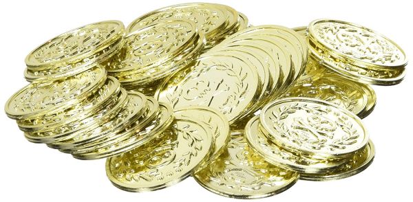 72 Goldmünzen Piraten : Partygeschenke