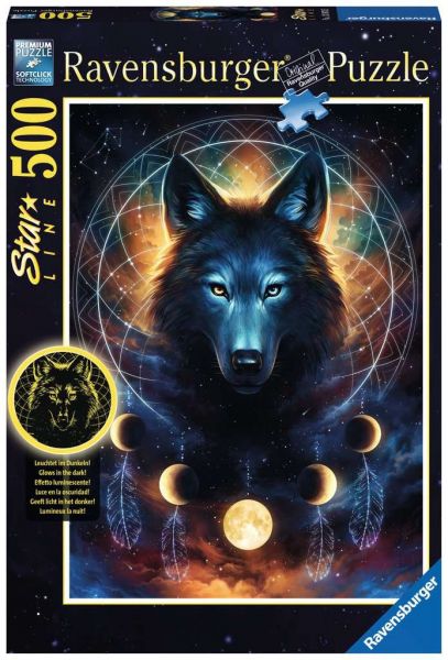 Puzzle 500 Teile Leuchtender Wolf 13.970