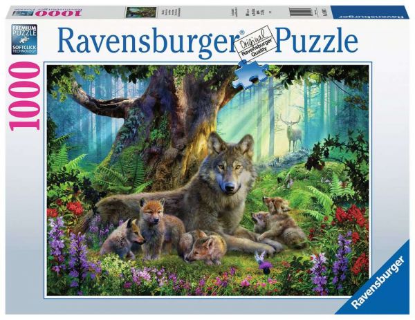 Puzzle 1000 Teile Wölfe im Wald 15.987