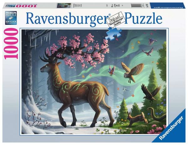 Puzzle 1000 Teile Hirsch als Frühlingsbote 17.385