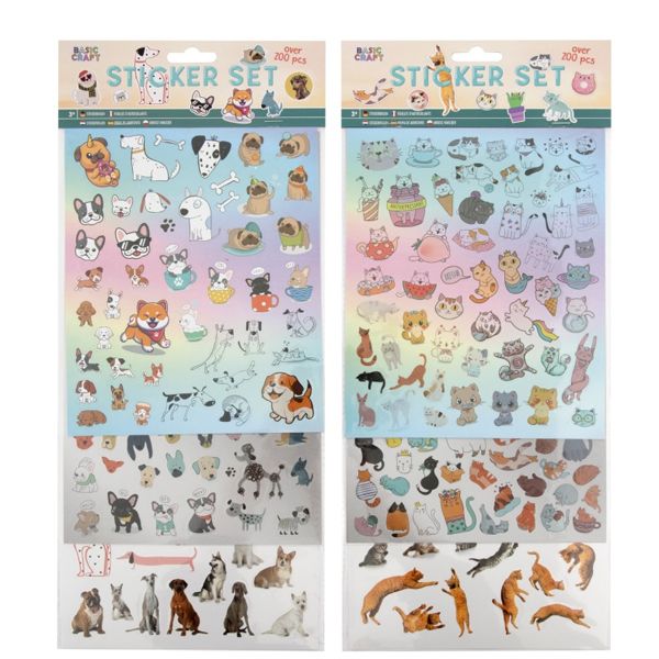 Katzen oder Hunde Sticker-Set 200