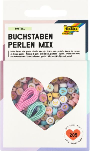 FOLIA Buchstaben-Perlenset Mix