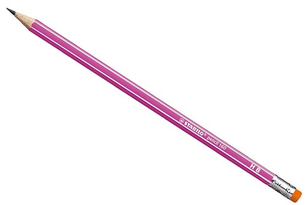 STABILO Bleistift 160HB mit Radierer pink