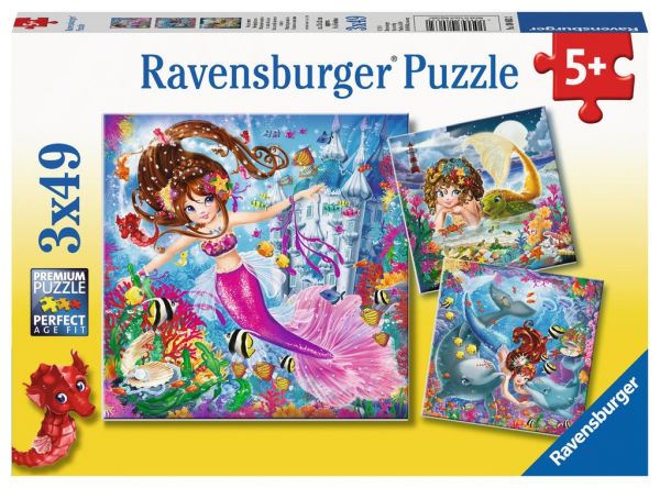 Ravensburger Puzzle 3x49 : Bezaubernde Meerjungfrauen 08.063