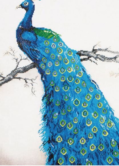 Diamond Painting Blauer Pfau