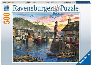 Puzzle 500 Teile Morgens am Hafen 15.045