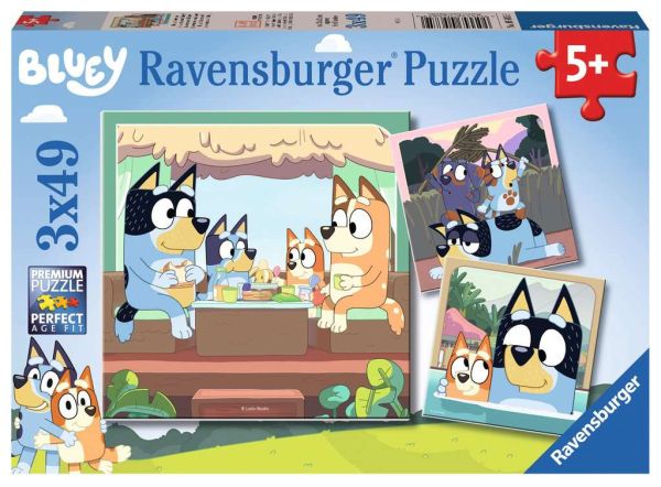 Ravensburger Puzzle 3x49 Bluey's Abenteuer 05.685