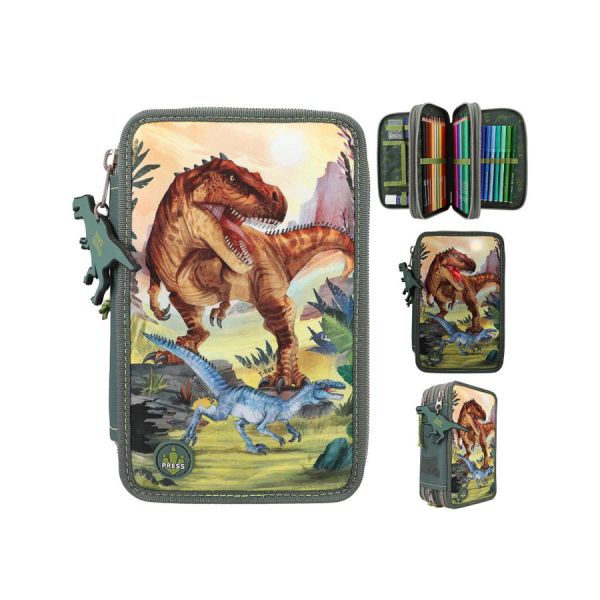 Dino World Etui 3-fach LED